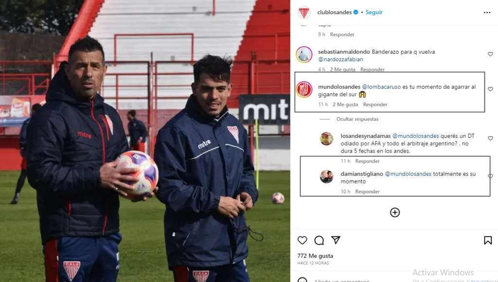 EL CLUB ATLÉTICO LOS ANDES BUSCA NUEVO TÉCNICO Y EN LAS REDES PIDIERON POR CARUSO LOMBARDI