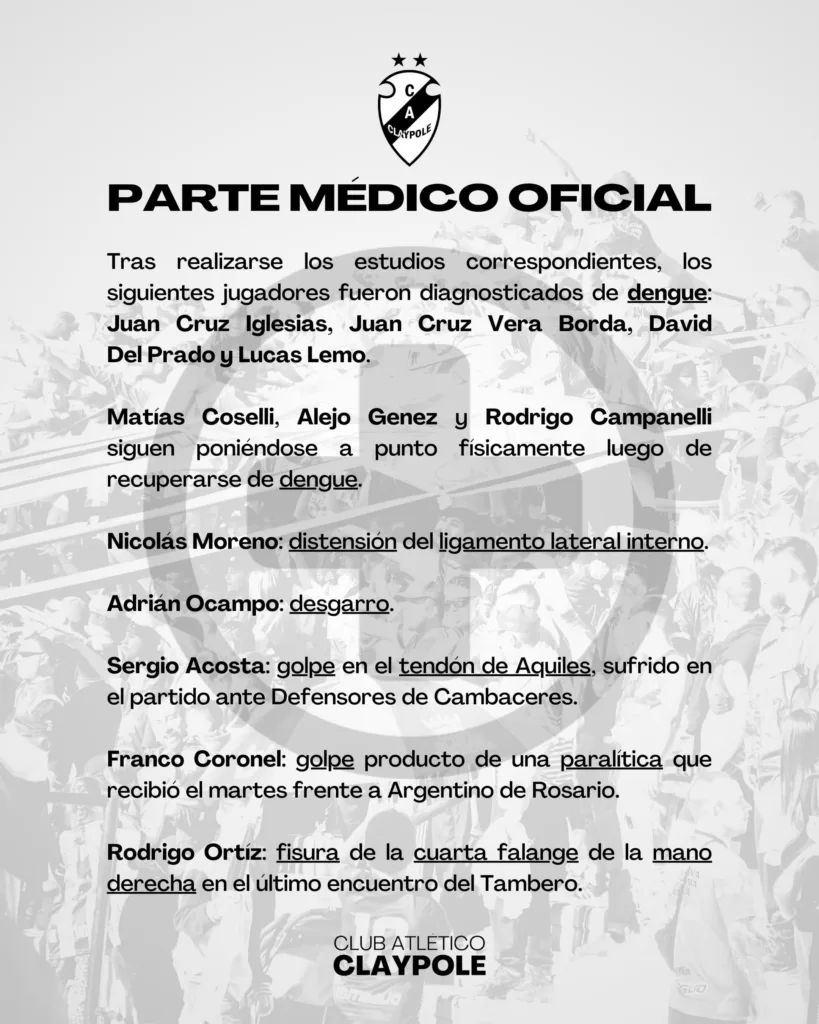 Claypole Parte Médico